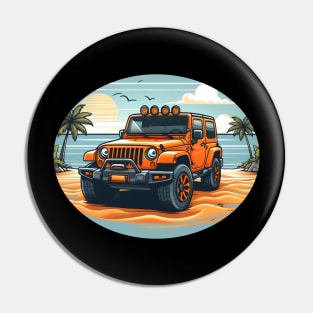 Jeep Wrangler JK Orange Beach Oval Pin