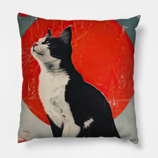 vintage japanese cat Pillow