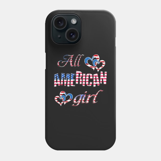 Patriotic All American Girl Red White And Blue Phone Case by Atteestude