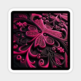 Si-Fi Electro, with pattern, realistic, photo, black, pink Magnet