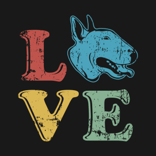 Love Bull Terrier Dog Owner Retro Style Design T-Shirt