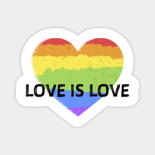 LOVE IS LOVE PRIDE GAY LGBT RAINBOW HEARTH 2 Magnet