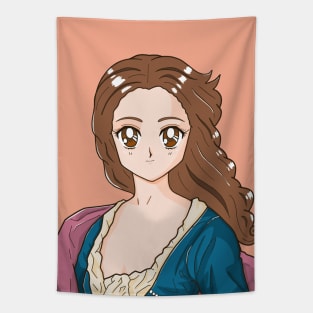 Cute Katherine Hall Portrait 90's Anime Style Tapestry