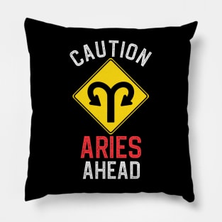 Funny Zodiac Horoscope Aries Road Sign Traffic Signal Pillow