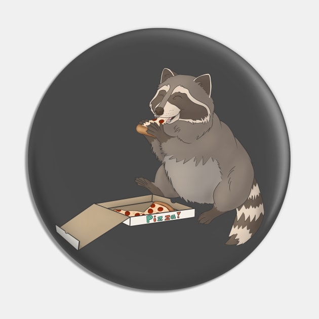 Raccoon eating pizza Pin by Mehu Art