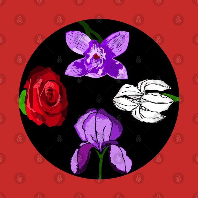 The 4 flowers by Orchid's Art