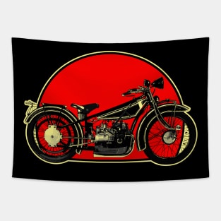 1923 R32 Retro Red Circle Motorcycle Tapestry