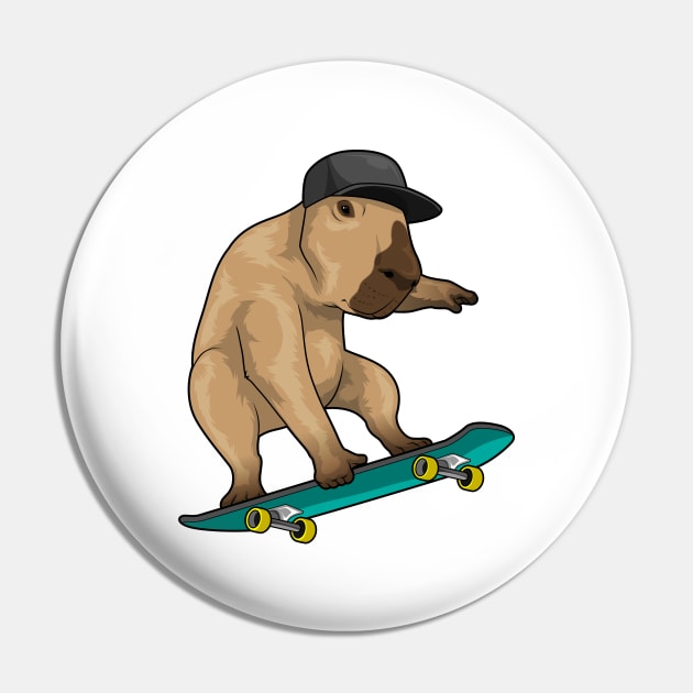 Capybara Skater Skateboard Sports Pin by Markus Schnabel