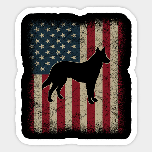 Vintage American Flag German Shepherd