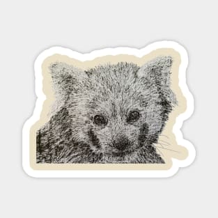 Dotwork Red Panda Art Print Magnet