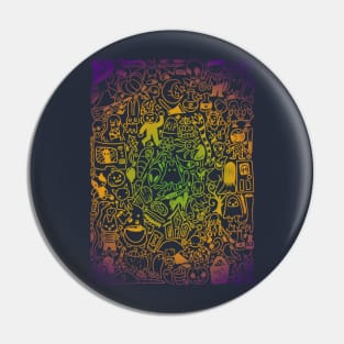 Halloween Doodle (circular gradient) Pin