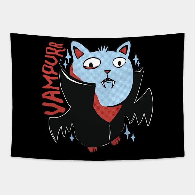 Vampurr Cat Vampire Tapestry by 2P-Design