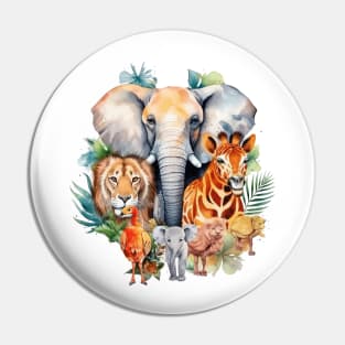 Watercolor Animal Safari #2 Pin