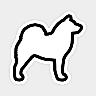 White Finnish Spitz Silhouette Magnet