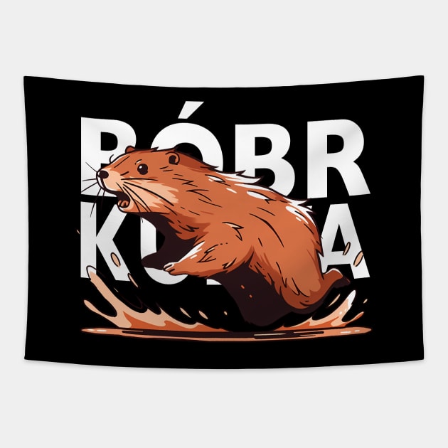 Bobr Meme - Funny Beaver Tapestry by Seraphine