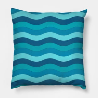 blue waves pattern Pillow