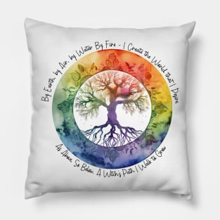 Tree of Life Witch Axiom Watercolor Art Design Pillow