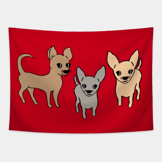 Chihuahua chihuahuas Tapestry by bettyretro