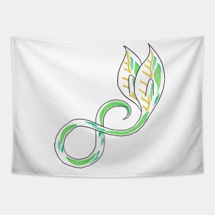 Green and Gold Infinity Seedling with Winged Leaves Tapestry