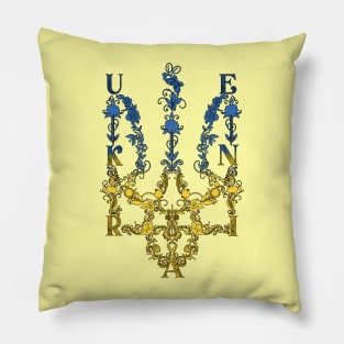 Ukraine floral tryzub Pillow