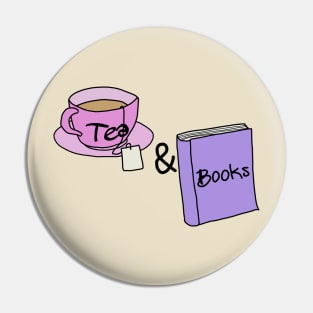 Tea and Books Pin