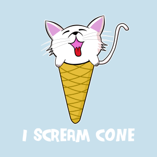 I Scream Cone Funny Cat In Ice Cream Cone T-Shirt