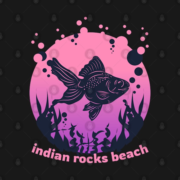 Indian Rock Beach Sunshine in a Beach with a Pink and Purple Underwater Fish Island and River T-shirt by AbsurdStore