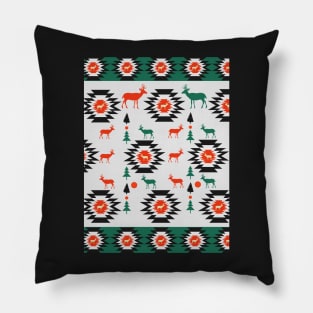 Deer in red and green Pillow