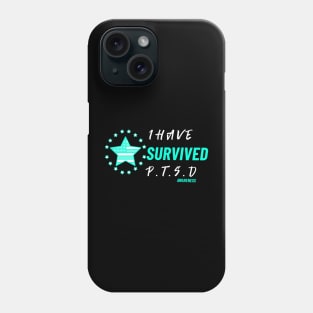 I Survived PTSD - Military Veteran Support Flag for Mental Health Awareness - 50% Off - Teal Month - PTSD Merch Phone Case