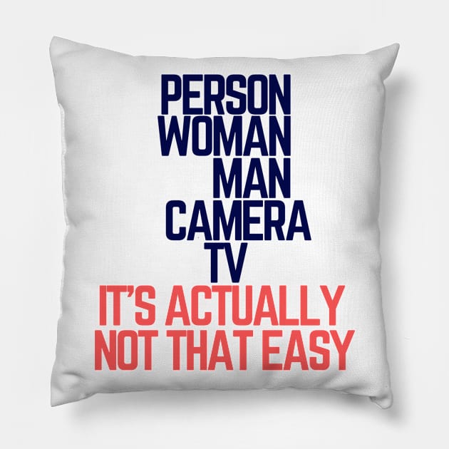 #personwomanmancameratv Person Woman Man Camera TV it's actually not that easy Pillow by AwesomeDesignz