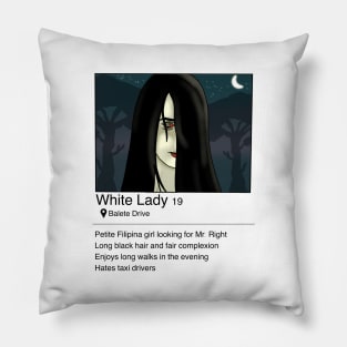 Enchanting Filipina White Lady Urban Legend Design for Captivating Merchandise Pillow