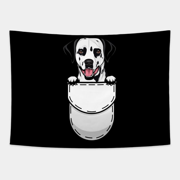 Funny Dalmatian Pocket Dog Tapestry by Pet My Dog