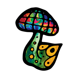 Psychedelic Mushroom with Gold Roots T-Shirt