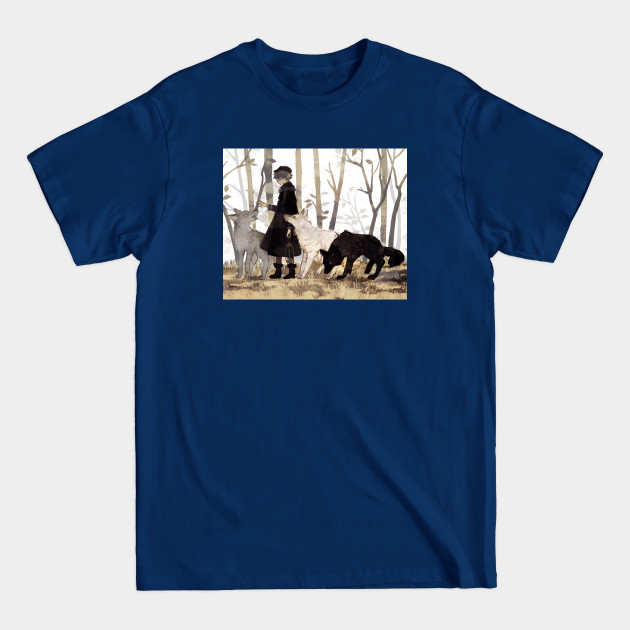 Walking wolf and boy - Wolf - T-Shirt