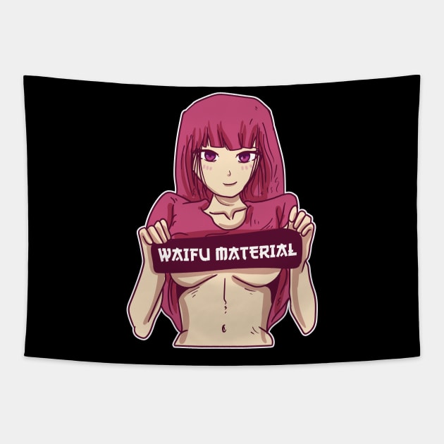 Waifu Material Hentai Merch Anime Girl Otaku Gift Anime Tapestry by TheTeeBee