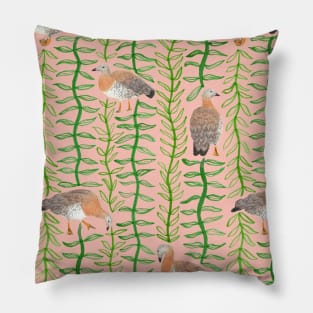 Hand painted ducks in a spring summer paradise Pillow