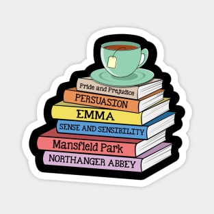 Jane Austen Books and Tea Funny Book Lover Magnet