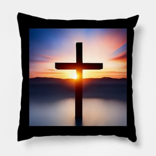 Cross in the sunset Pillow