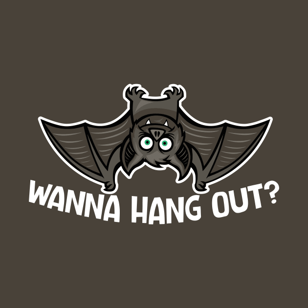 Funny Bat Wanna Hang Out? // Cute Halloween by SLAG_Creative