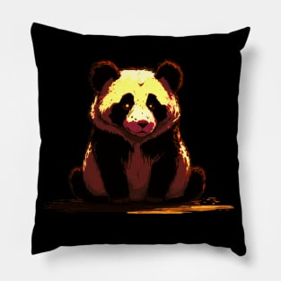 Trippy Yellow Panda Bear Pillow