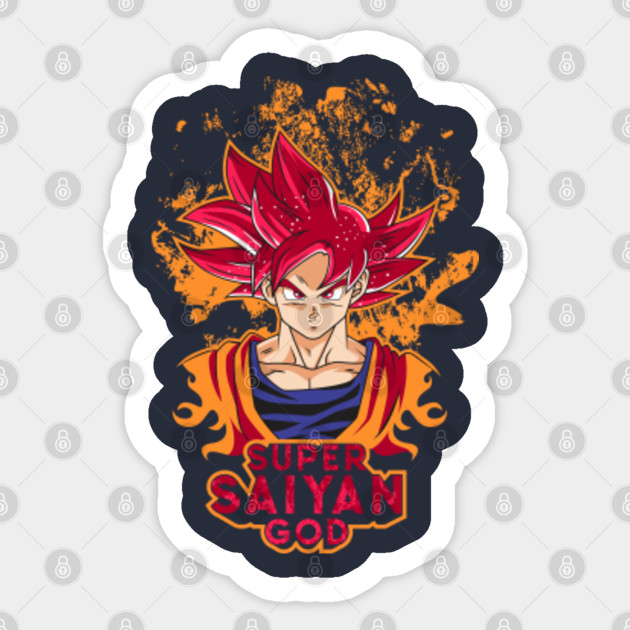 Son Goku Super Saiyan God Red Anime And Manga Sticker Teepublic