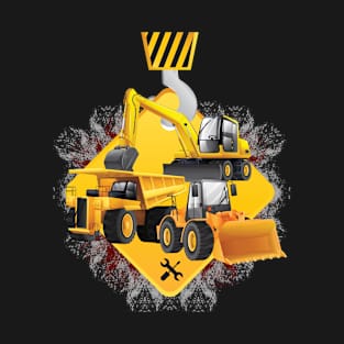 'Yellow Trucks and Diggers' Awesome Truck Gift T-Shirt