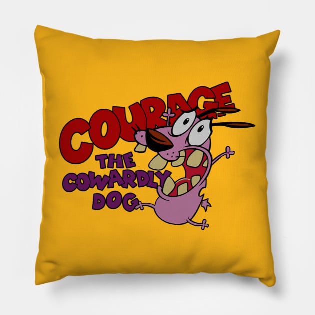 cowardly courage retro Pillow by annateraa