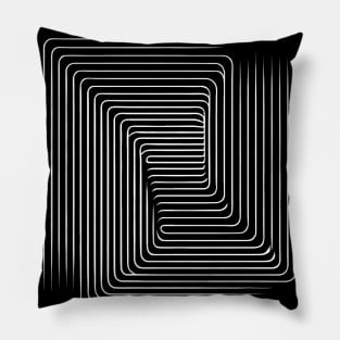 Not Perfect Visuals | Minimalist White Lines  | Optical Illusion Pillow