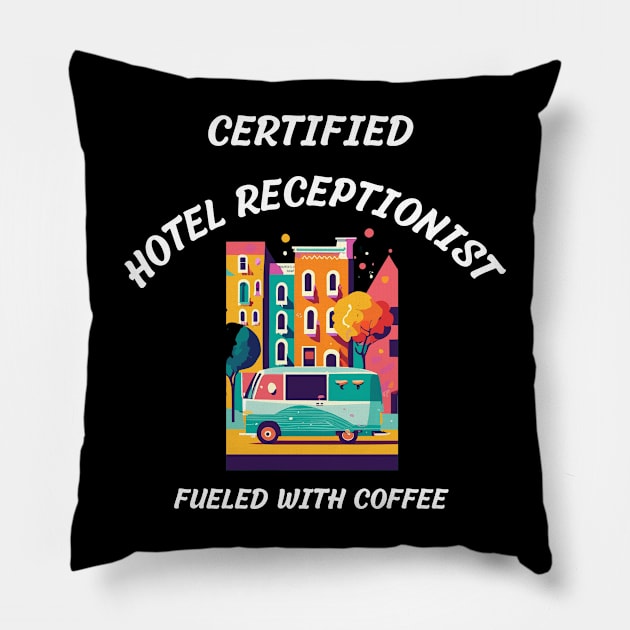 hotel receptionist Pillow by vaporgraphic