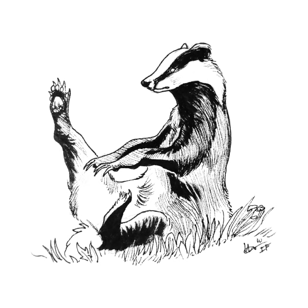 Badger showing leg by Interfector