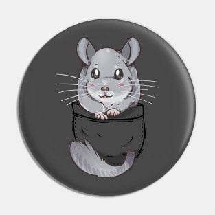 Pocket Cute Grey Chinchilla Pin