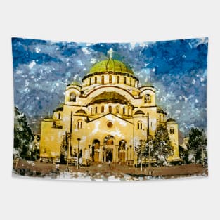 The Temple of Saint Sava Belgrade Srbija / Hram Svetog Save Beograd Srbija Tapestry