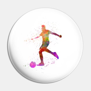 Soccer player in watercolor Pin