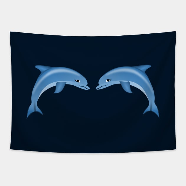 Happy Dolphins Tapestry by halazidan